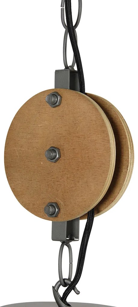 Inteligentné závesné svietidlo tmavosivé s drevom 47 cm vrátane Wifi G95 - Arthur