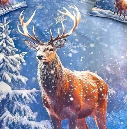Obliečky Homa NAVI SNOW DEER 3-dielna sada 140x200 cm