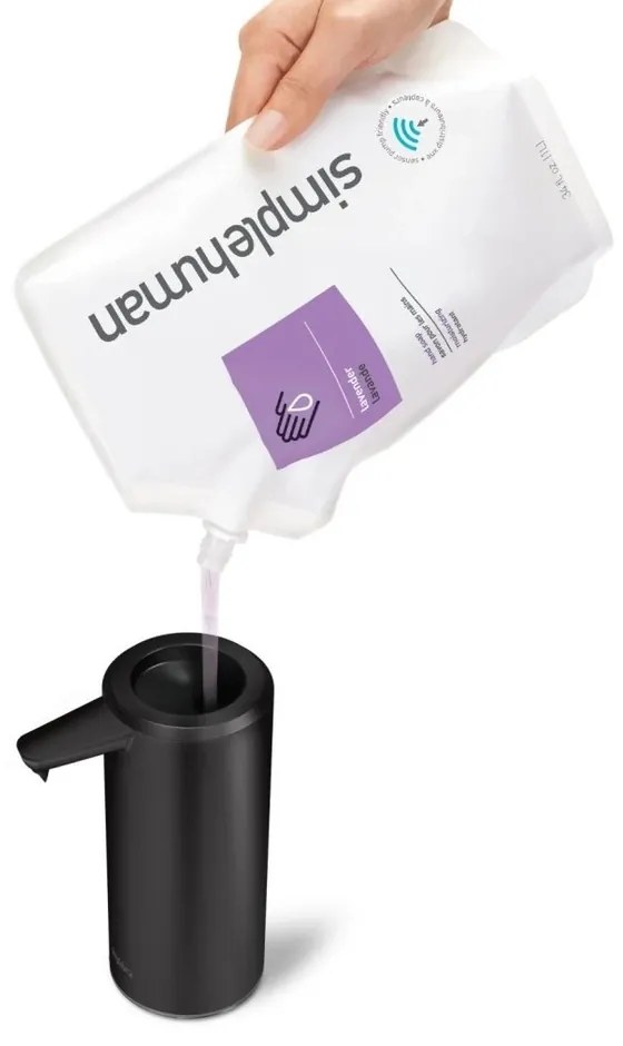 Simplehuman Bezdotykový dávkovač mydla 266 ml, dobíjací, matná čierna oceľ