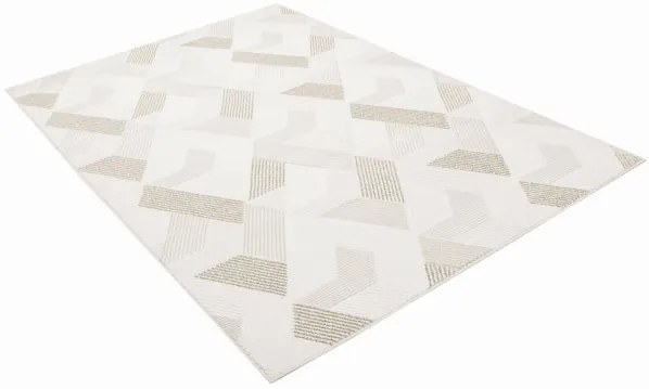 Koberec Kenitra G242A geometrický / trojuholníky, krémový / béžový