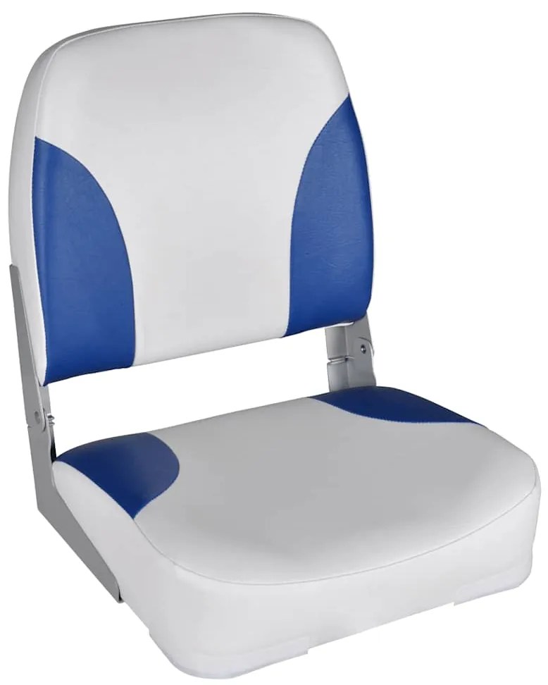 Lodné sedadlá 2 ks sklopné operadlo s modro-bielym vankúšom 41x36x48 cm