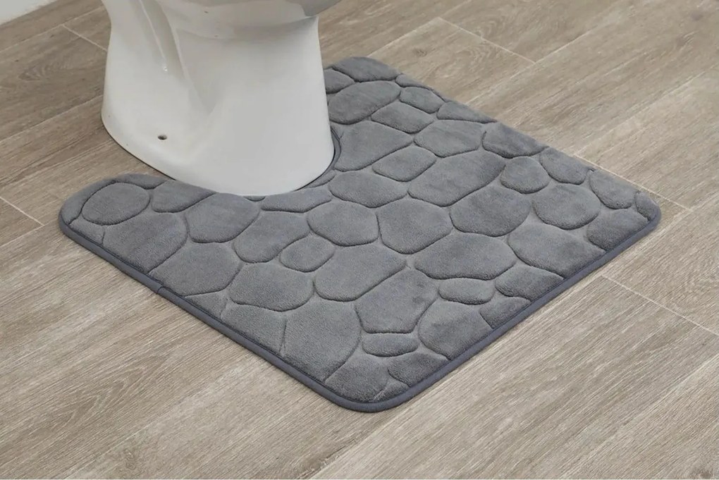 TENDANCE WC predložka Stones, 45x50 cm, grafitová