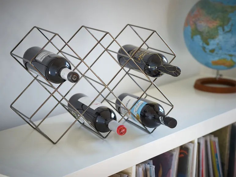 Echtwerk Stojan na víno/Podložka pod hrniec (stojan na víno pre 8 fliaš, čierna) (100332405)