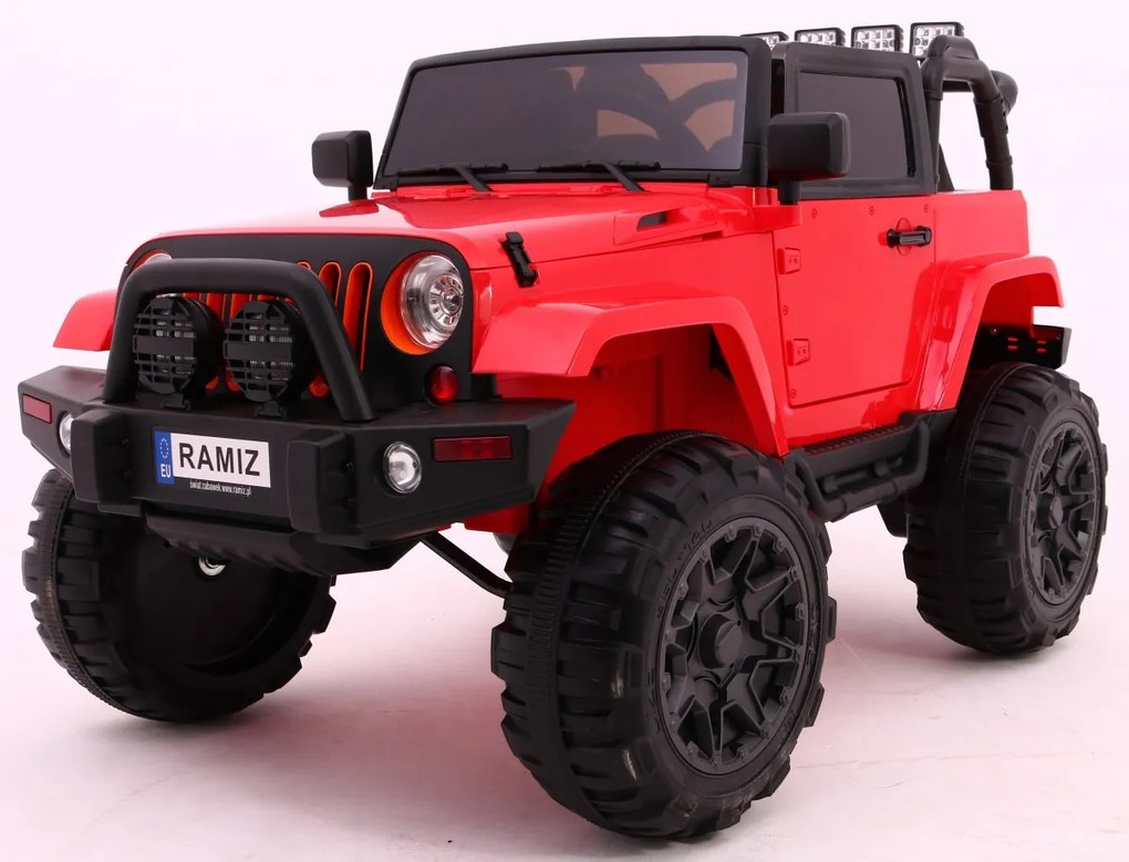 RAMIZ ELEKTRICKÉ AUTÍČKO JEEP ALL TERRAIN - NELAKOVANÉ - ČERVENÉ - 2 x 45W - 12V/7Ah - 2022