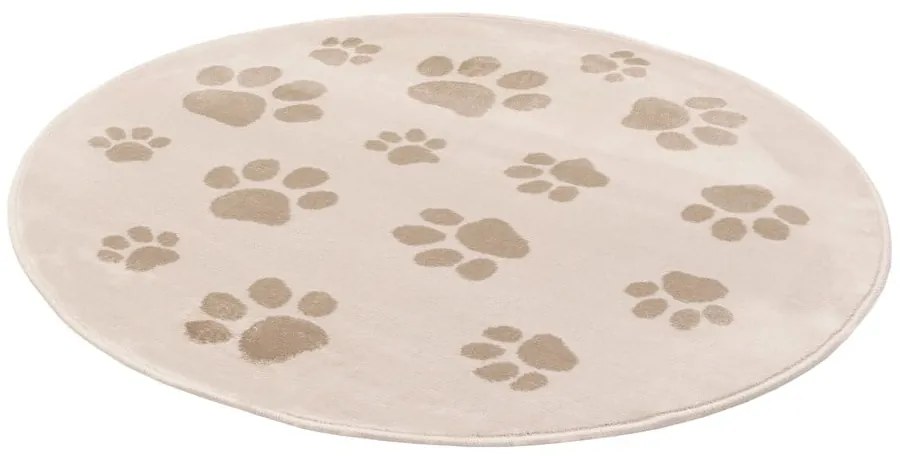 Béžový detský koberec ø120 cm Paws Light Beige – FD
