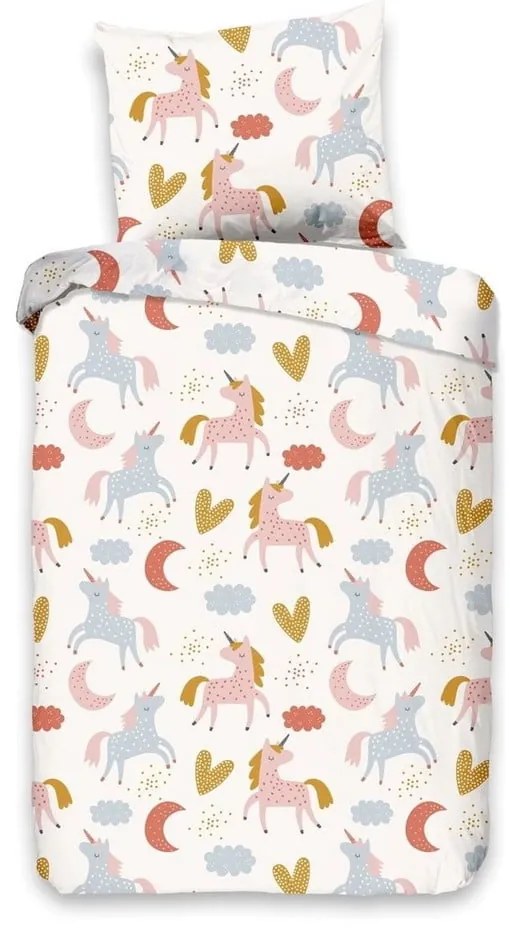 Detské bavlnené obliečky Good Morning Unicorn, 140 x 220 cm