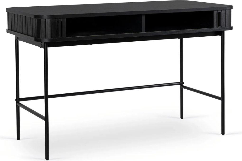 Vintino Písací stôl TRISHA 120 cm ryhovaný čierny