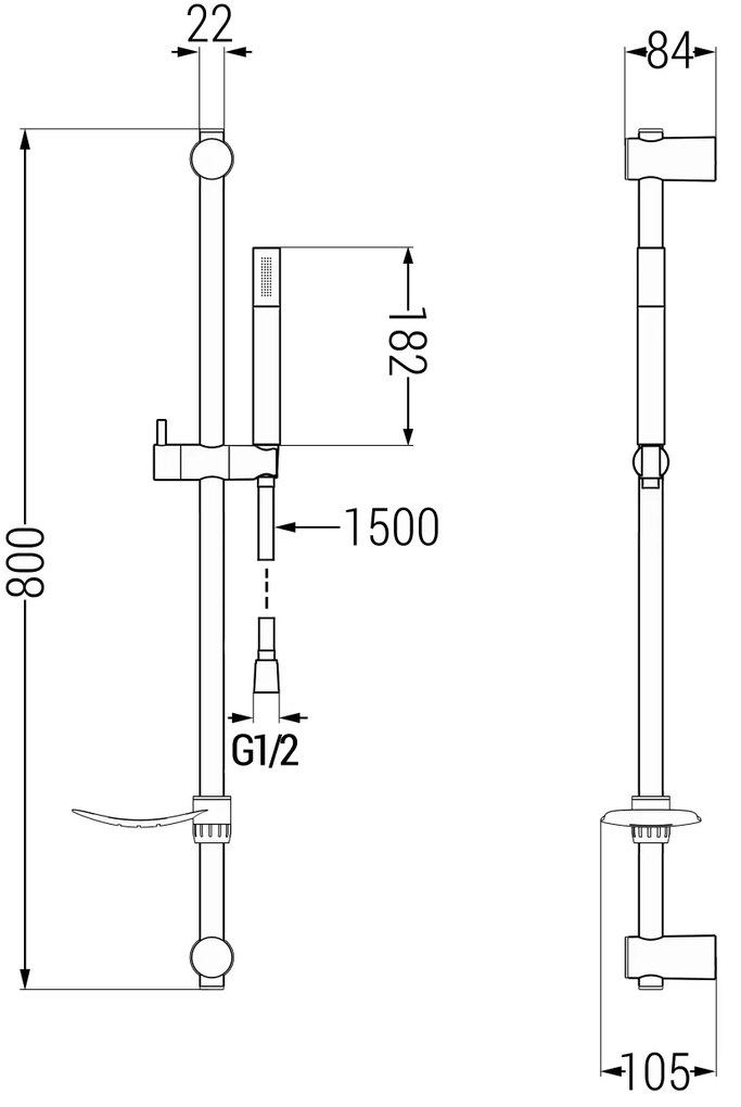 Mexen sprchový set DF70, grafit, 785704582-66