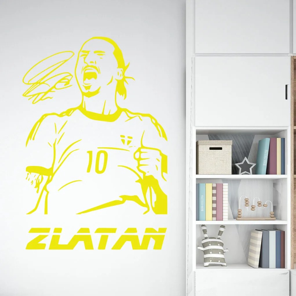 Veselá Stena Samolepka na stenu na stenu Futbalista Zlatan Ibrahimovič Farba: černá