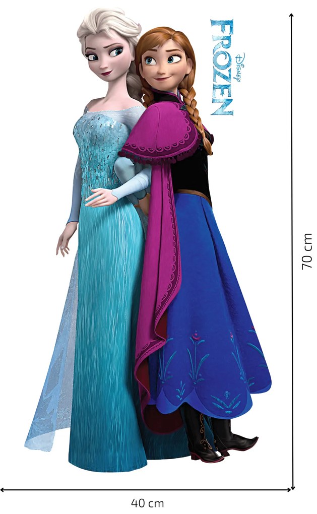 Samolepka na stenu "Elsa a Anna" 40x70 cm