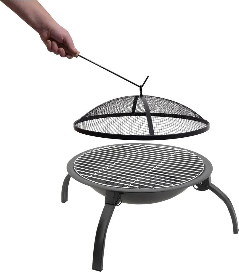 Ohnisko s grilovacou mriežkou a poklopom Cattara Vezuv, ø 48 cm