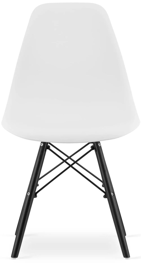 AKCIA Biela stolička OSAKA s čiernymi nohami II. akosť