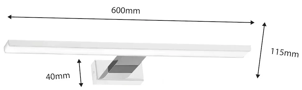 Nástenné LED svietidlo Shine1, 1x LED 13,8w, 4000k, (60 cm), w/ch