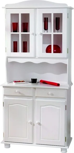 Vitrína In-Valencia, bielená borovica