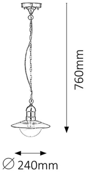 Rabalux 8764 - Vonkajšie závesné svietidlo OSLO 1xE27/60W