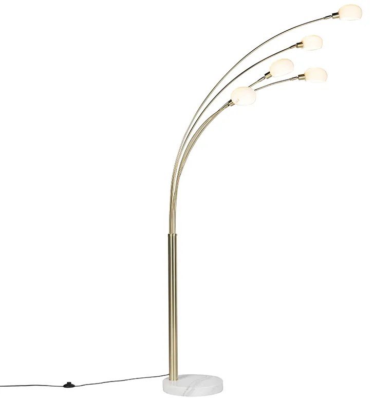 Art Deco stojaca lampa zlatá 5-svetlo - Sixties Marmo
