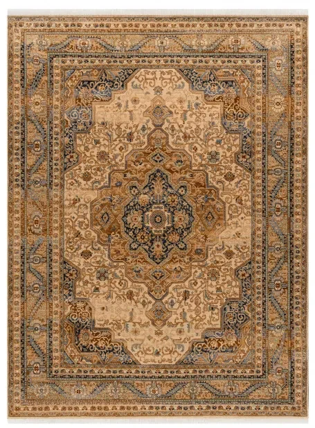 Koberec KESHAN Ornament, strapce 8995/53565 béžový / modrý