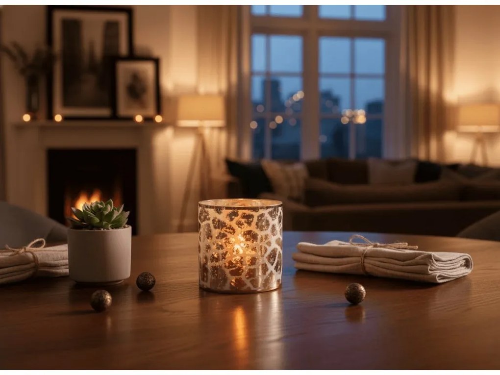 Ružový sklenený svietnik DESIREE GIRAFFE