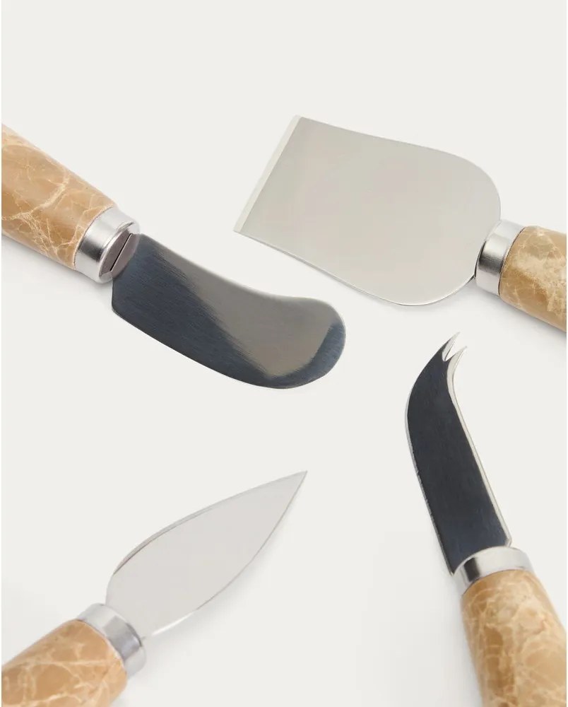Nože v súprave 4 ks na syr z nehrdzavejúcej ocele Adoma – Kave Home