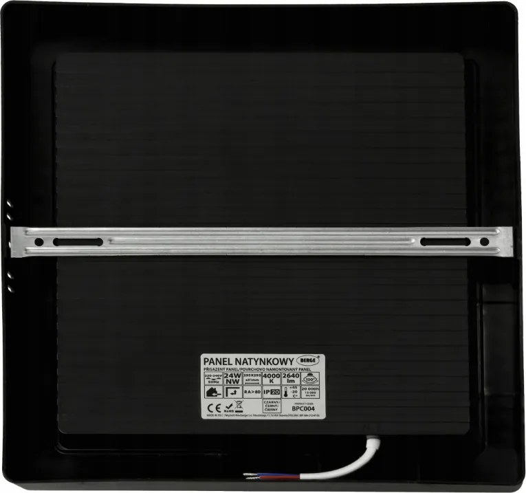 LED stropné svietidlo na povrchovú montáž 24W 2640lm 4000K Čierny štvorec