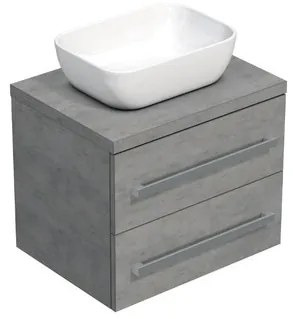 Kúpeľňová skrinka s doskou SAT Cube Way 60x53x46 cm betón mat CUBE461603BE45, 1 ks