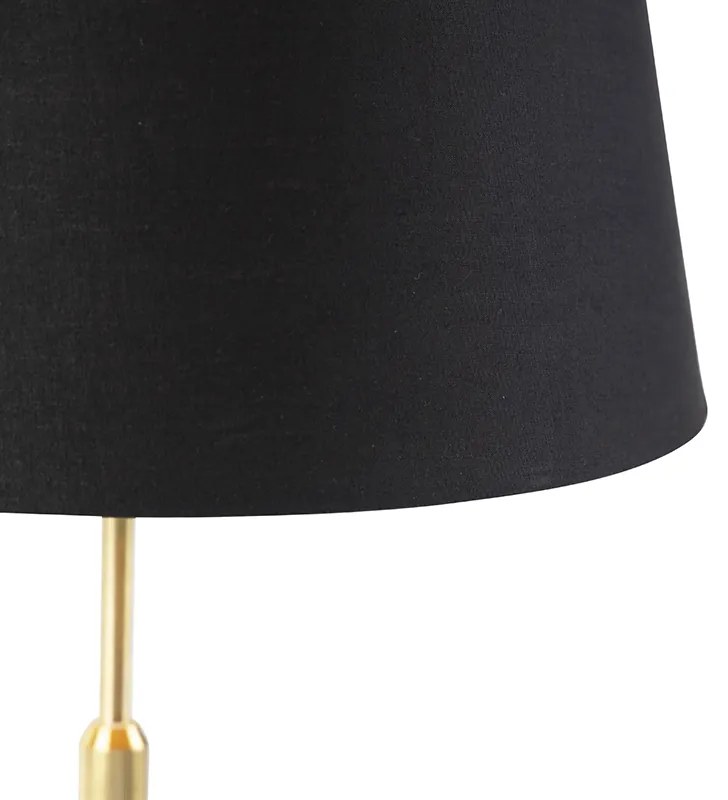 Stolná lampa zlatá/mosadzná s tienidlom čiernym so zlatom 32 cm - Parte