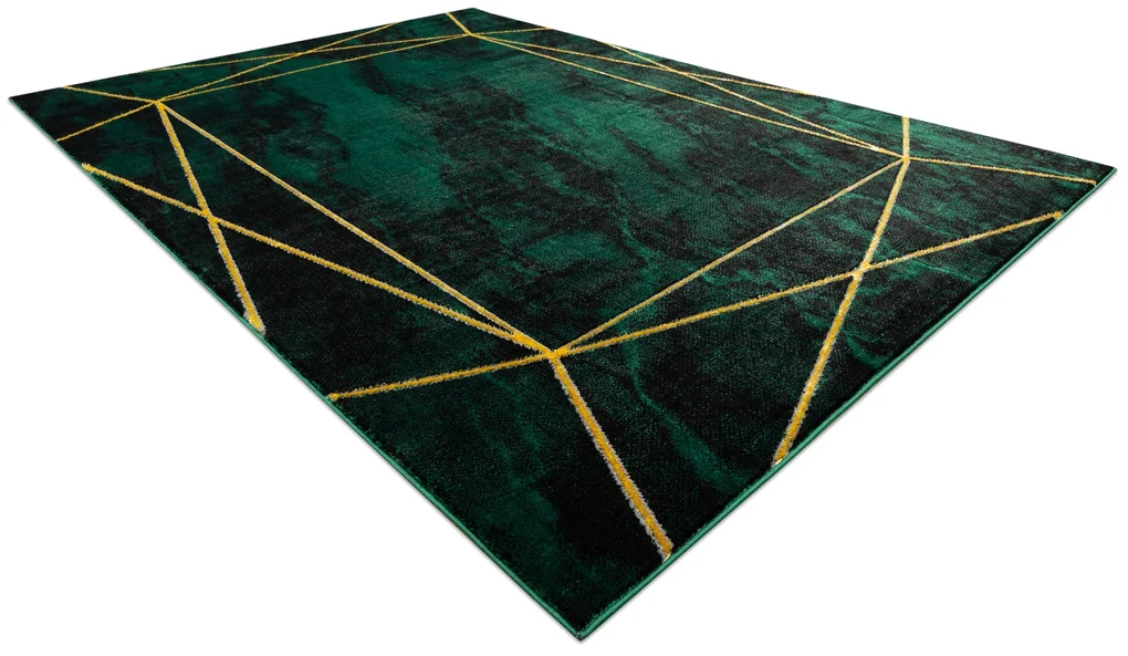 Koberec EMERALD exkluzívny 1022 glamour, štýlový geometrický zeleno / zlatý