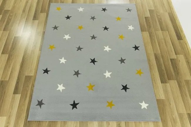 Detský koberec Kids 533752/89945 Hviezdy sivý