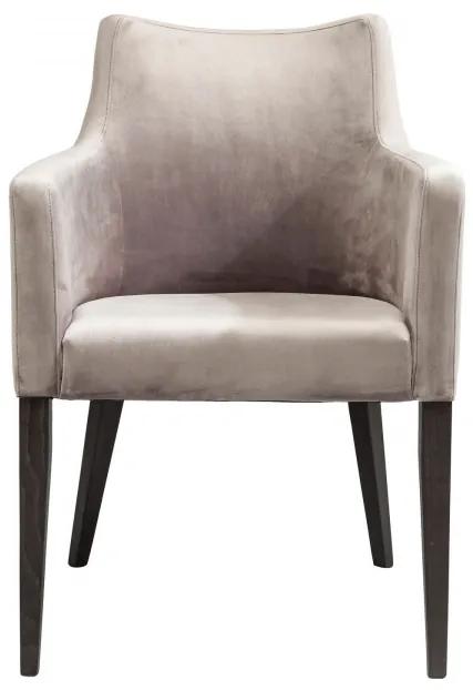 Stolička s područkami  Mode Velvet šedá 87 × 58 × 67 cm KARE DESIGN