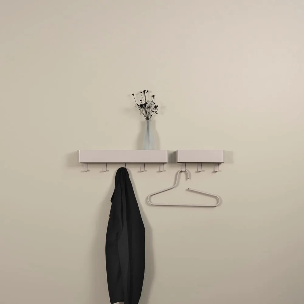 Taupe kovový nástenný vešiak s poličkou 52 cm Dax Play – Spinder Design