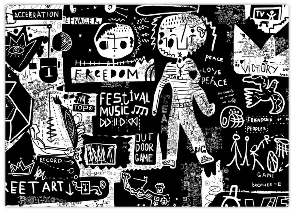 Sklenený obraz - Graffiti (70x50 cm)