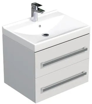 Kúpeľňová skrinka s umývadlom SAT Cube Way 60x53x46 cm biely lesk CUBE46602BIVER, 1 ks