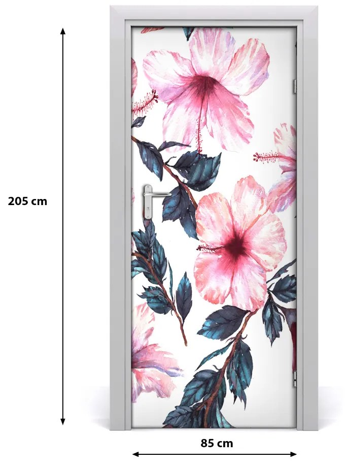 Samolepiace fototapety na dvere hibiskus 85x205 cm