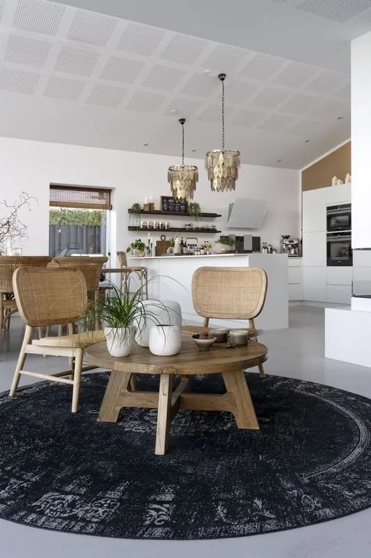Prírodné drevené kreslo s výpletom Lounge - 60*62*78 cm