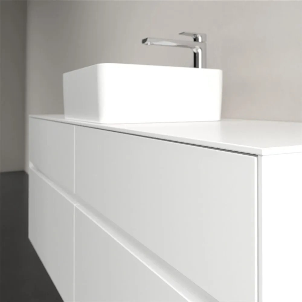 VILLEROY &amp; BOCH Collaro závesná skrinka pod umývadlo na dosku (umývadlo v strede), 4 zásuvky, 1400 x 500 x 548 mm, White Matt, C04500MS