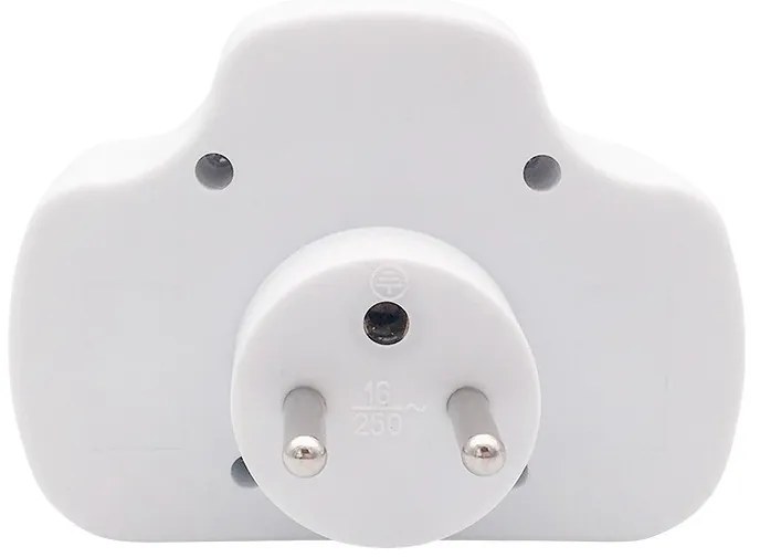 SOLIGHT Rozbočovač, 1x 10A + 2x 2,5A, biela, vypínač