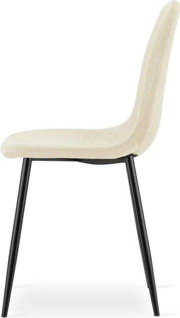 Jedálenská stolička PADVA zamatová béžová / čierne nohy