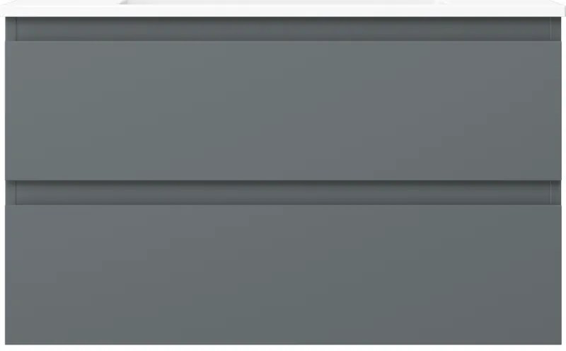 Mexen Orio, kúpeľňová skrinka 80 cm s umývadlom Otis, 2 zásuvky, grafitová matná/biela matná, 91A10-08047-2-BFF66-W18M01