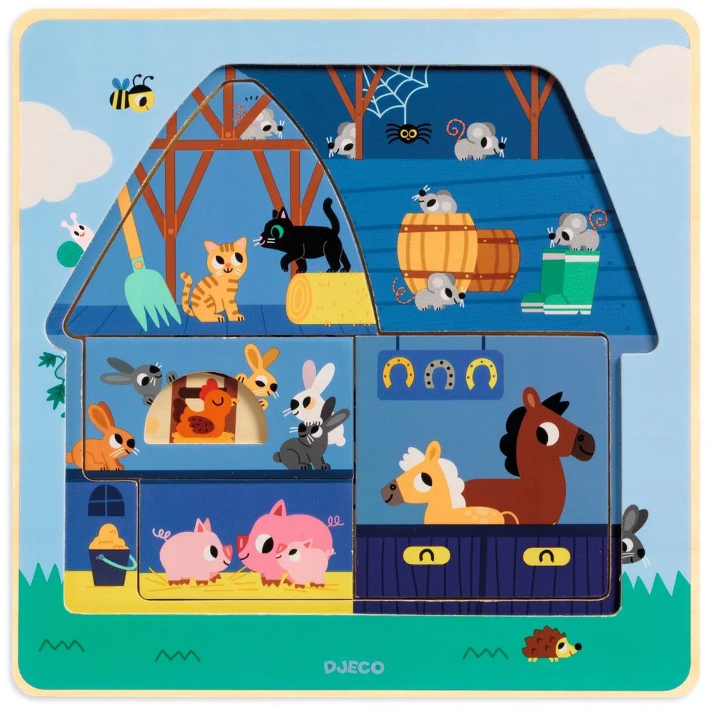 Trojvrstvová vkladačka - Na farme