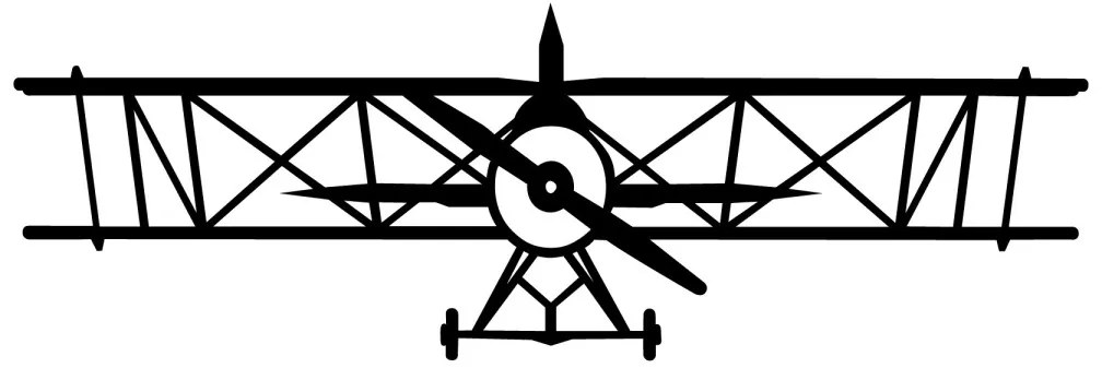 Nástenná kovová dekorácia AIRPLANE čierna