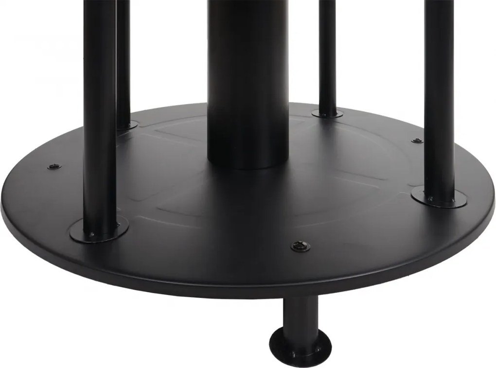 Ohnisko s grilovacou platňou HWC-K95, oceľ / nerez / smalt Ø56cm - čierna