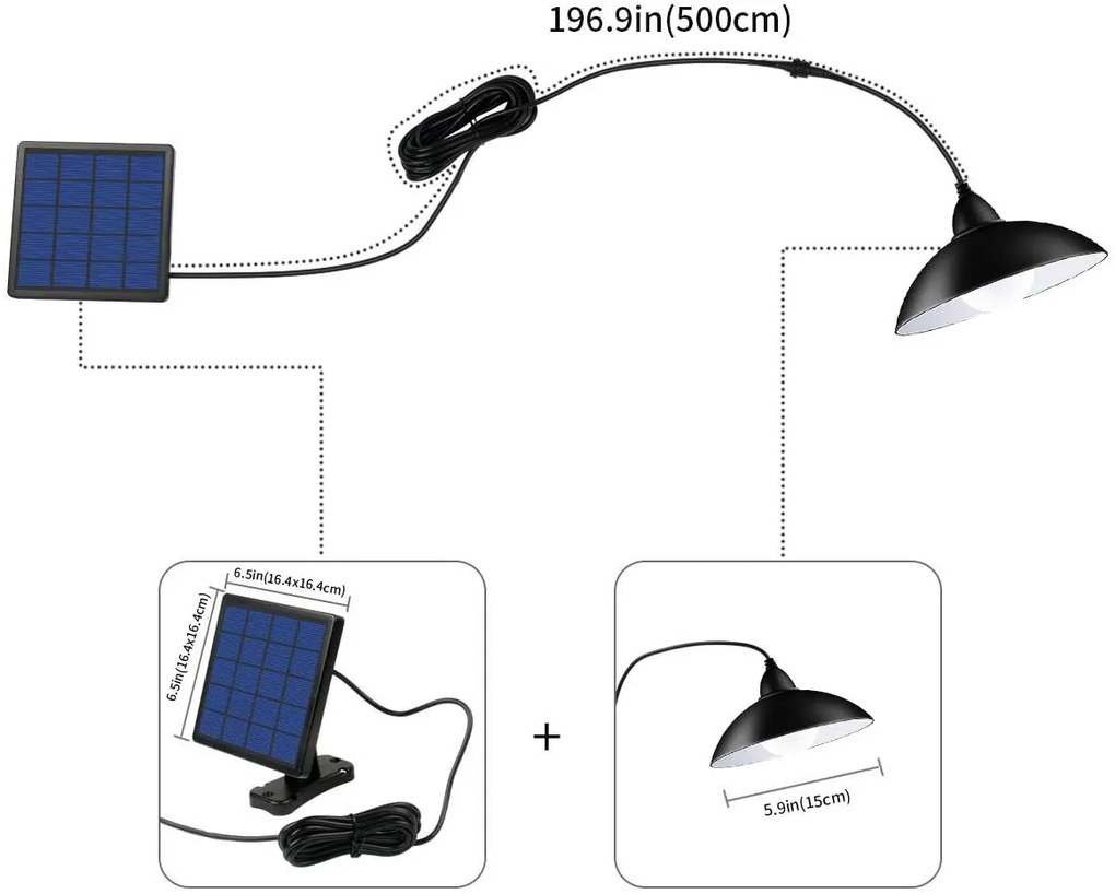 Bezdoteku LEDSolar 12 solárna závesná lampa na záhradu s diaľkovým ovládaním, iPRO, 8W, studená farba