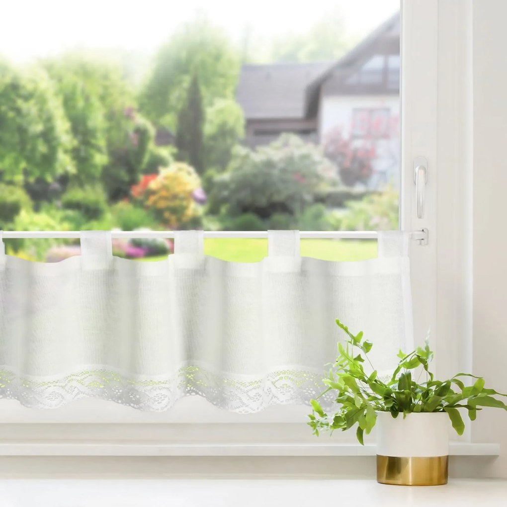 FIRANA GOTOWA VINCE NA SZELKACH 150X30 CM BIAŁY