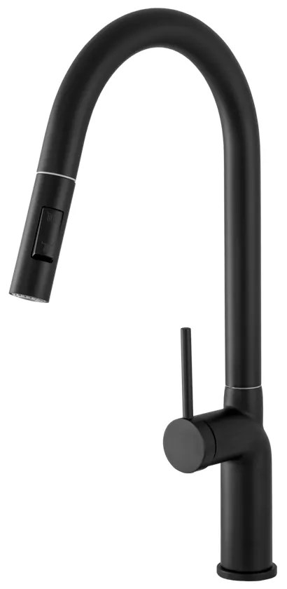 Gamma Vera, vysoká drezová batéria s výsuvným výtokom h-550, čierna matná, GMA-BV-BK