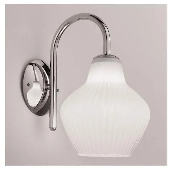 SIRU - Nástenná lampa LONDON 1xE27/60W/230V biela/lesklý chróm benátske sklo