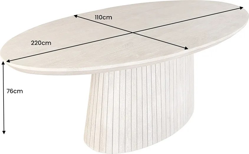 Oválny jedálenský stôl Movement 220 cm sivé mango