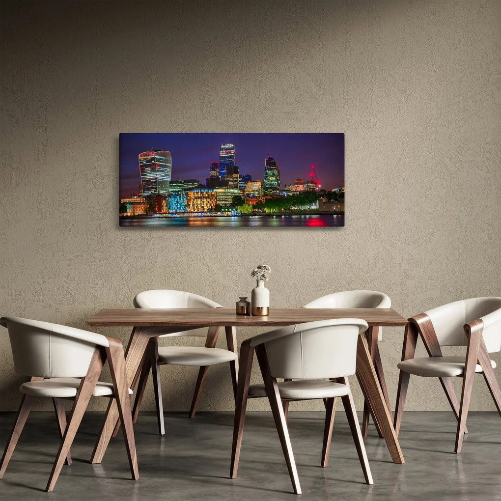 Obraz - Večerný Londýn (120x50 cm)