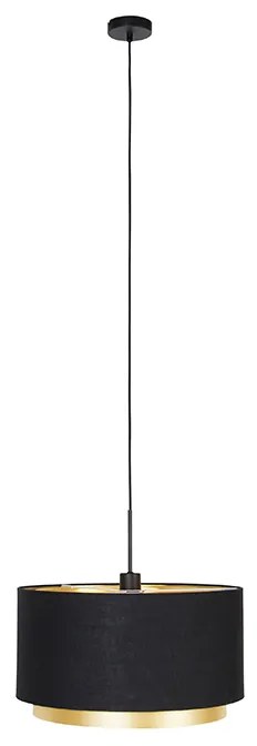 Moderné závesné svietidlo čierne so zlatom 47 cm Duo tienidlo - Combi