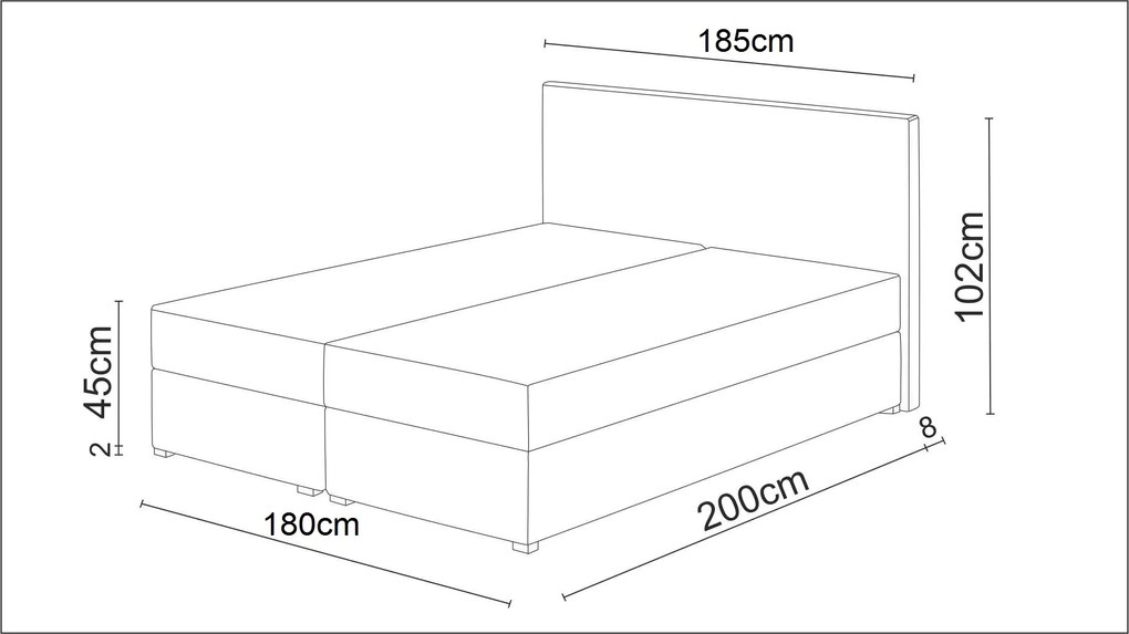 Manželská posteľ 180 cm Trachalio (biela + čiernobéžová) (s matracom). Vlastná spoľahlivá doprava až k Vám domov. 621101