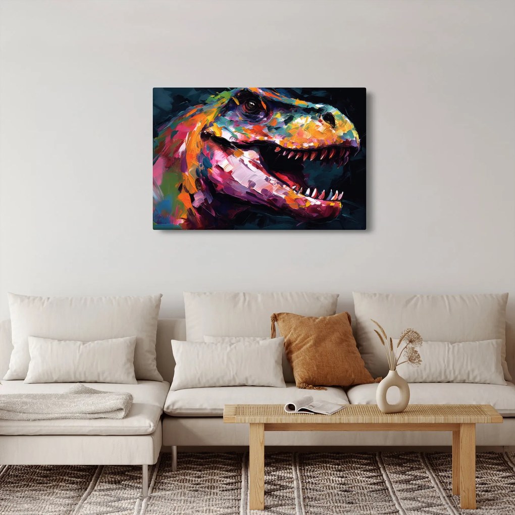 Obraz - Dinosaurus, maľba (90x60 cm)